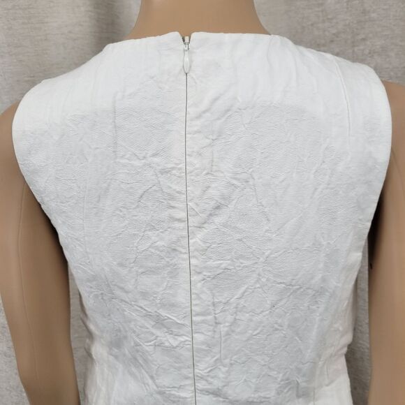 CO Collections Elegant White Sleeveless Top Cotton Linen Italian Fabric Luxury - Picture 7 of 13